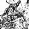 Orc Shaman Horde - a personal piece showcasing my soft spot for classic high fantasy.  11x17 pencil on bristol.  Not for Sale.