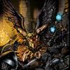 Hawkman Crypt Battle pinup - 11x17 colors by Jeff Balke