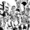 WONDER WOMAN, GREEN LANTERN, HAWKMAN

My own design on Hawkman here, more of an Egyptian warrior look to him.
11x17 ink on blueline bristol - additional images available showing blueline.  $900 plus shipping.